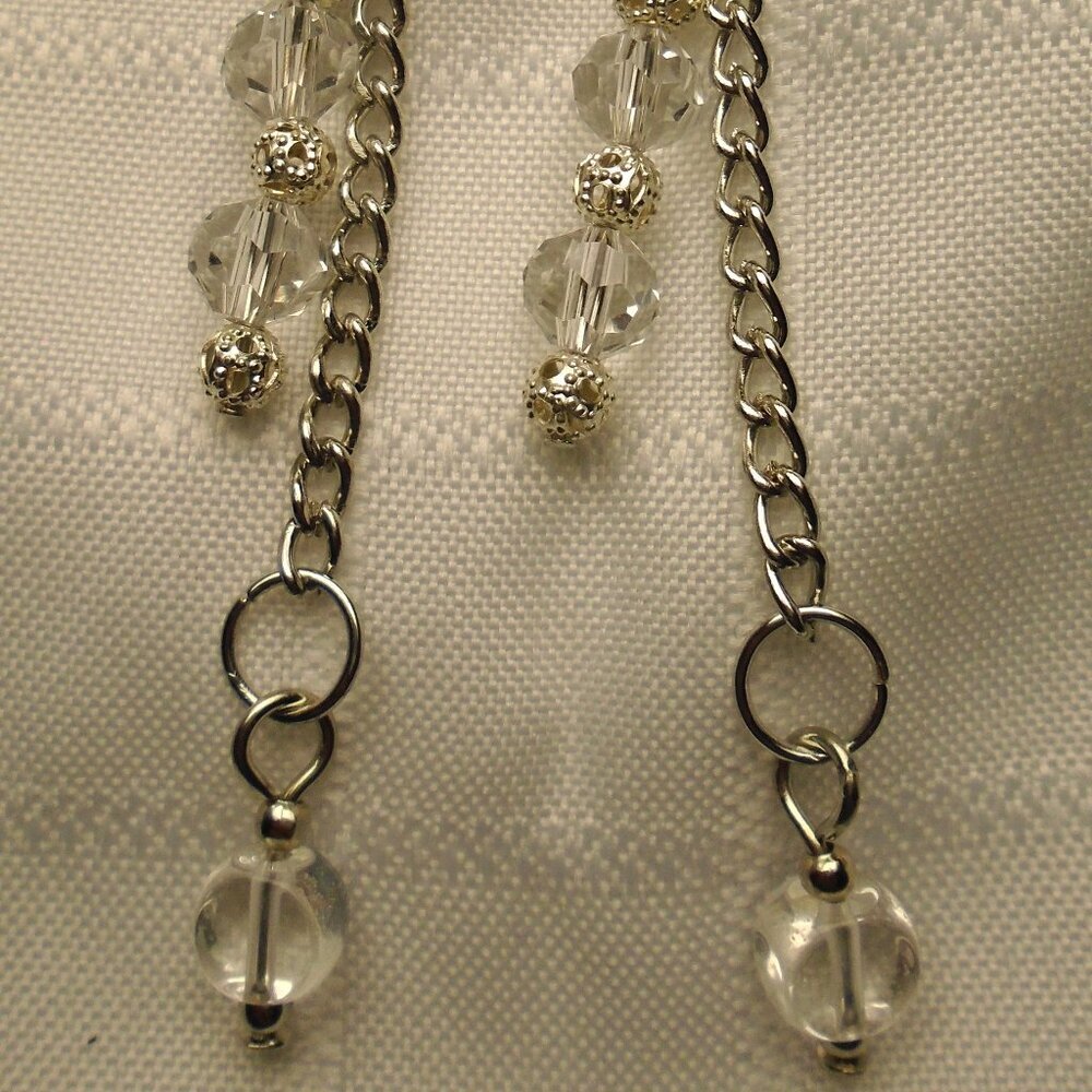 No. 9 Handmade earrings with glass beads, small metal lace beads and cristals